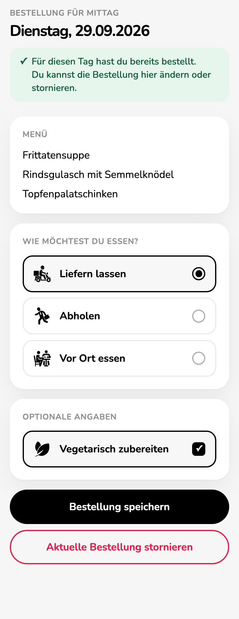 mymeal.business: Bestellung mit Liefern, Abholen und vor Ort